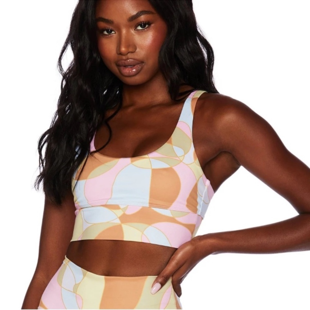 Beach Riot Sport Waikiki Wave Leah Swim Bikini Top Sports Bra